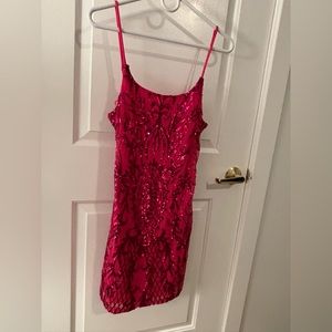 Crystal Sky mini pink sequin dress
